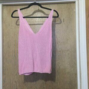 NWT Gentle Fawn pink knit tank top with a twist in the back size large